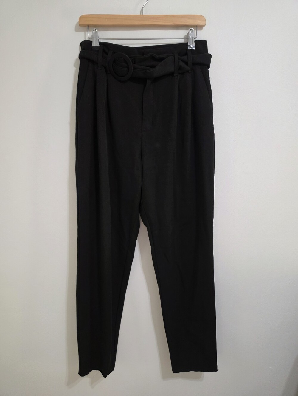 161. Zara High Waisted Paper Bag Belted Trousers